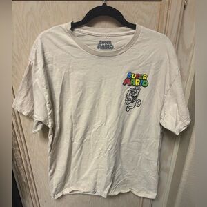 Super Mario Nintendo Characters Beige Cream Unisex T-Shirt Adult Size Large READ